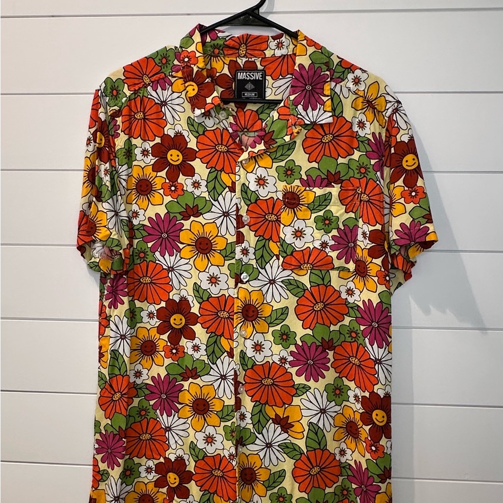 Floral Men's Shirt - Vibrant Multicolor